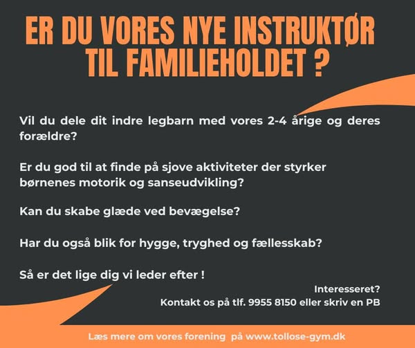 Hjælp vi mangler instruktør.